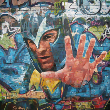 Pintura intitulada "Maagneto Graffiti" por Janusz Orzechowski, Obras de arte originais, Óleo