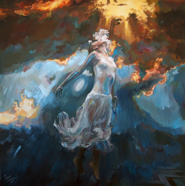 Картина под названием "In the Sun VI" - Janusz Orzechowski, Подлинное произведение искусства, Масло