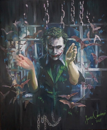 Schilderij getiteld "Joker" door Janusz Orzechowski, Origineel Kunstwerk, Olie