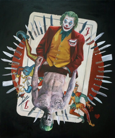 Ζωγραφική με τίτλο "Joker Card" από Janusz Orzechowski, Αυθεντικά έργα τέχνης, Λάδι