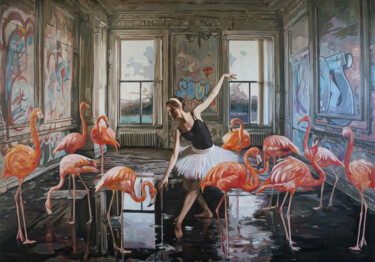 Pintura titulada "Ballet lesson VII" por Janusz Orzechowski, Obra de arte original, Oleo Montado en Bastidor de camilla de m…