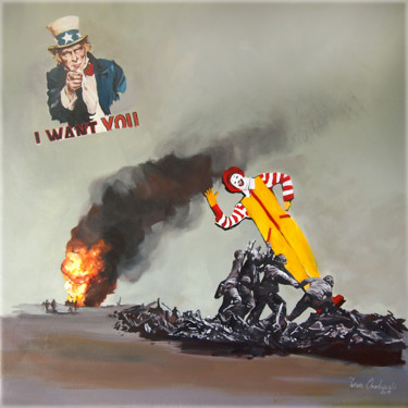 Peinture intitulée "We need you" par Janusz Orzechowski, Œuvre d'art originale, Huile