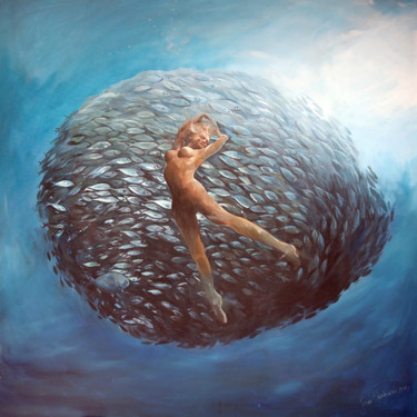 Pintura intitulada "Sphère" por Janusz Orzechowski, Obras de arte originais, Acrílico