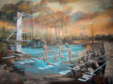 Peinture intitulée "peinture synchrone" par Janusz Orzechowski, Œuvre d'art originale, Acrylique