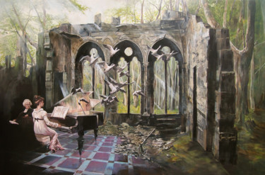 Painting titled "Pianoforte" by Janusz Orzechowski, Original Artwork, Acrylic