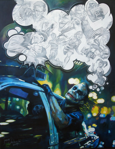 Peinture intitulée "Joker Dreams" par Janusz Orzechowski, Œuvre d'art originale, Huile