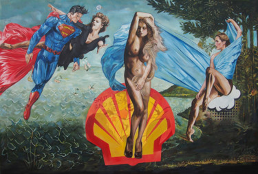 Pintura intitulada "The Birth of Venus" por Janusz Orzechowski, Obras de arte originais, Óleo
