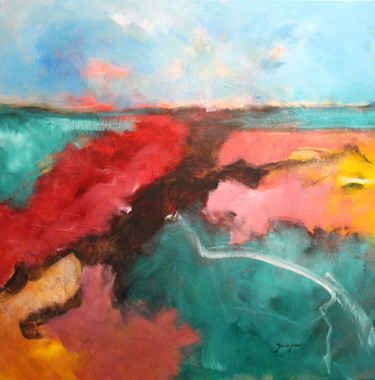 landschap Schilderij getiteld "landschap" door Jan Van Noort, Origineel Kunstwerk, Acryl