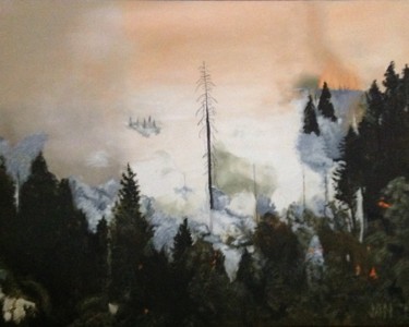 「Rim Fire, Yosemite 2」というタイトルのデジタルアーツ Jan Wallによって, オリジナルのアートワーク, デジタルプリント