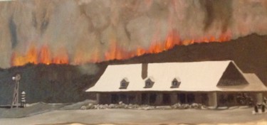 Incisioni, stampe intitolato "Wildfire in Texas" da Jan Wall, Opera d'arte originale, Stampa digitale