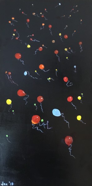 Картина под названием "Celebration!" - Jan Wall, Подлинное произведение искусства, Масло Установлен на Деревянная рама для н…