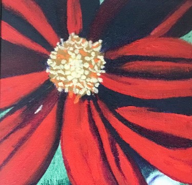 Gravures & estampes intitulée "Red Flower 2" par Jan Wall, Œuvre d'art originale, Impression numérique