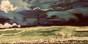 Peinture intitulée "Wheatfields Under T…" par Jan Wall, Œuvre d'art originale, Huile Monté sur Châssis en bois