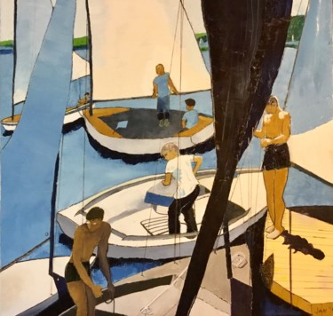 Printmaking titled "Sailing 2" by Jan Wall, Original Artwork, Digital Print