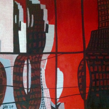 Картина под названием "9/11" - Jan Wall, Подлинное произведение искусства, Масло