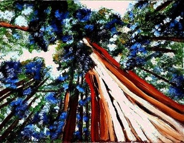 Painting titled "Redwood" by Jan Wall, Original Artwork, Oil