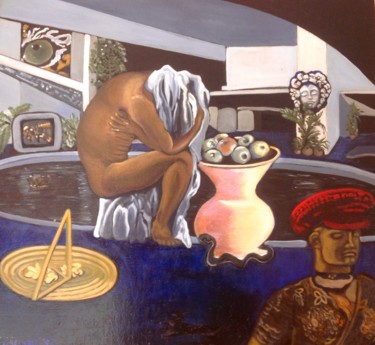 Peinture intitulée "The Expulsion from…" par Jan Wall, Œuvre d'art originale, Huile