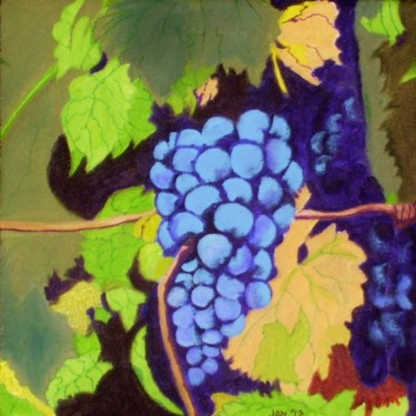 Painting titled "Grape Harvest" by Jan Wall, Original Artwork, Oil