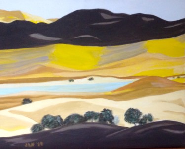 Painting titled "California, Spring…" by Jan Wall, Original Artwork, Oil Mounted on Wood Stretcher frame
