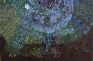 The Forest at Night Printmaking titled "The Forest at Night" by Jan Wall, Original Art, Digital Print