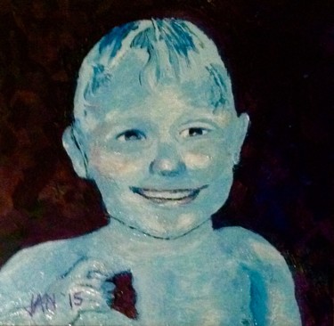 Painting titled "Boy Blue" by Jan Wall, Original Artwork, Oil