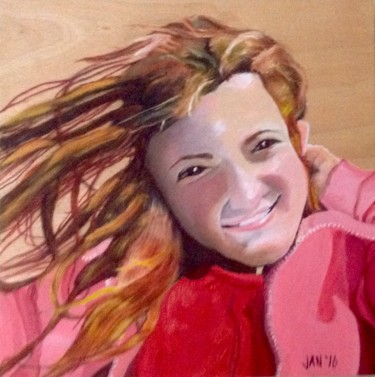 Peinture intitulée "Selfie!" par Jan Wall, Œuvre d'art originale, Huile