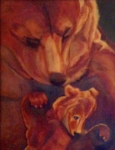 Malerei mit dem Titel "The Bears." von Jan Wall, Original-Kunstwerk, Öl