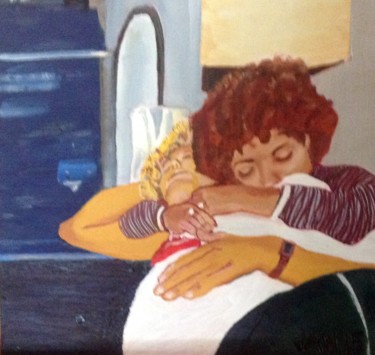 「Chris and Deedee」というタイトルの絵画 Jan Wallによって, オリジナルのアートワーク, オイル