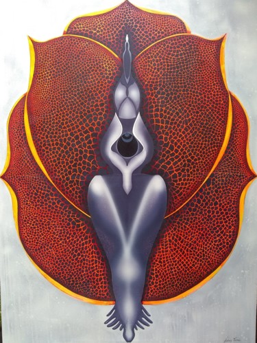 Peinture intitulée "Orquídeas" par Jany Torres, Œuvre d'art originale, Acrylique