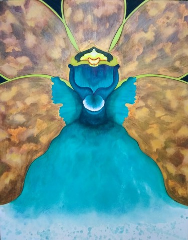 Pittura intitolato "Orquidea" da Jany Torres, Opera d'arte originale, Acrilico