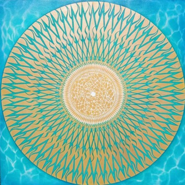 Pintura intitulada "Sol sobre el mar Ca…" por Jany Torres, Obras de arte originais, Acrílico