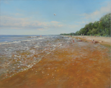 The Baltic Sea in July Painting titled "The Baltic Sea in J…" by Janis Zingitis, Original Artwork, Oil Mounted on Wood Stretcher frame