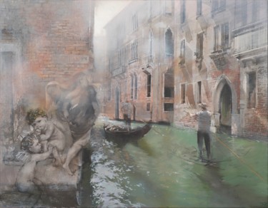 Once Upon a Time in Venice Painting titled "Once Upon a Time in…" by Janis Zingitis, Original Artwork, Oil Mounted on Wood Stretcher frame
