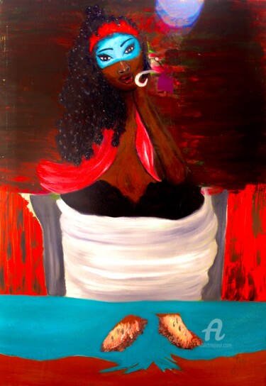 Peinture intitulée "Oya’t " Une femme d…" par Japhleth.A, Œuvre d'art originale, Huile