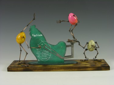 Sculpture intitulée "Eggtion Figures - H…" par Tomoaki Orikasa, Œuvre d'art originale, Plastique