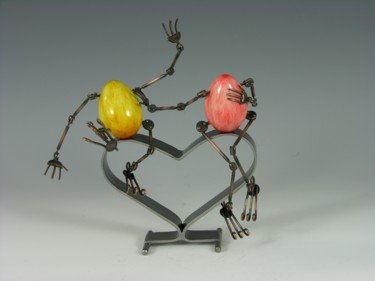 Sculpture intitulée "Eggtion Figures - Y…" par Tomoaki Orikasa, Œuvre d'art originale, Plastique