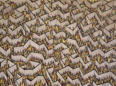 Le labyrinthe Peinture intitulée "Le labyrinthe" par Jérôme Arbonville, Œuvre d'art originale, Huile