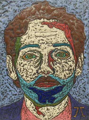 PATRICK DEWAERE Peinture intitulée "PATRICK DEWAERE" par Jarecki Christophe, Œuvre d'art originale, Acrylique