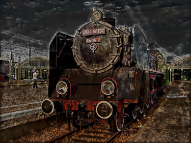 Digitale Kunst mit dem Titel "Locomotive à vapeur…" von Jarek Witkowski, Original-Kunstwerk