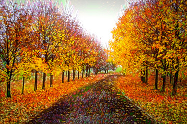 Digitale Kunst getiteld "chemin de l'automne…" door Jarek Witkowski, Origineel Kunstwerk