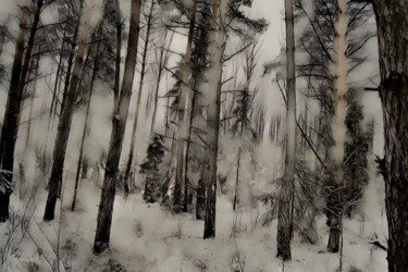 Fotografía titulada "Hiver dans la forêt…" por Jarek Witkowski, Obra de arte original