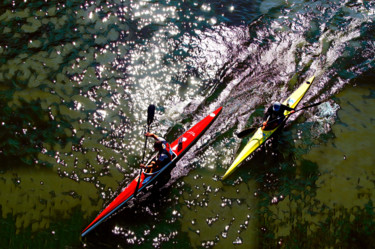 Fotografia zatytułowany „course de kayak / k…” autorstwa Jarek Witkowski, Oryginalna praca