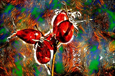Grafika cyfrowa / sztuka generowana cyfrowo zatytułowany „fruit rose sauvage” autorstwa Jarek Witkowski, Oryginalna praca