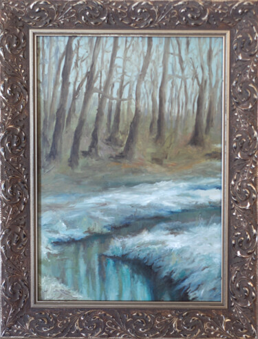 Painting titled "Winter" by Jarka Drechslerová, Original Artwork, Oil