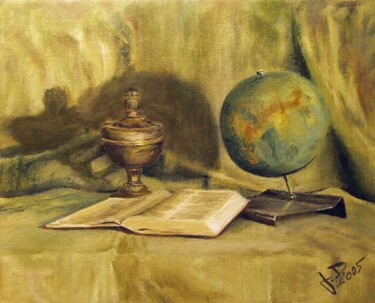 Painting titled "Copernicus Disputat…" by Jarka Drechslerová, Original Artwork, Oil
