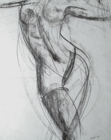 Drawing titled "Muse Sandra Falga" by Jarmo Korhonen, Original Artwork, Chalk