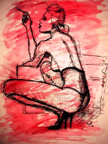 Drawing titled "Take Five" by Jarmo Korhonen, Original Artwork, Marker