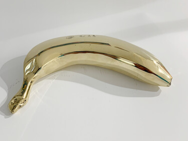 Sculpture titled "Golden Banana 8/25" by Jaromir Gargulak, Original Artwork, Bronze