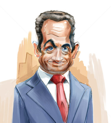 Arte digital titulada "Nicolas Sarkozy" por Jarosław Talarski, Obra de arte original, Pintura Digital