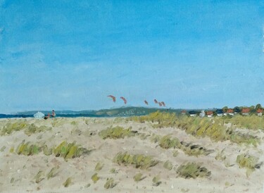 Peinture intitulée "Mai à Merville plage" par Jarred Deforge, Œuvre d'art originale, Huile